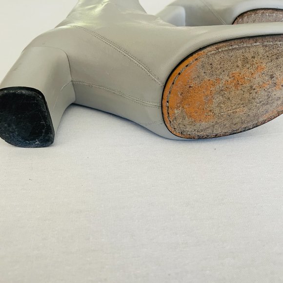 ❤️ CELINE PARIS BALLET RELOADED GRAY LAMBSKIN LEATHER ANKLE BOOTS ITALY - Picture 10 of 11